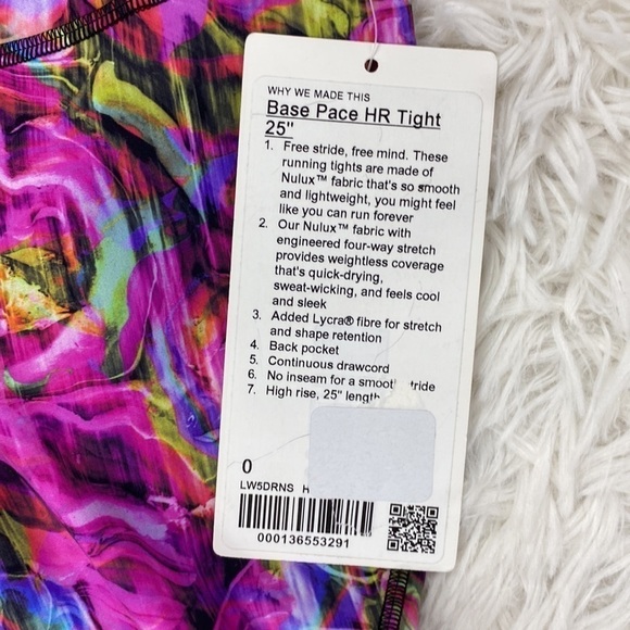 NWT Lululemon Base Pace High-Rise Running Tight 25" Hyper Flow Pink Multi - Picture 2 of 6